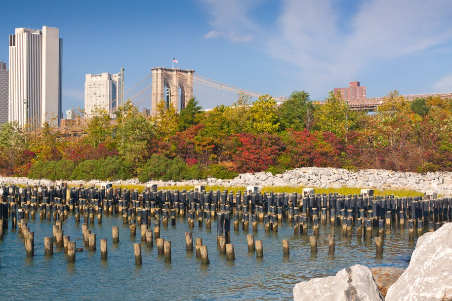 Brooklyn Bridge Park and Brooklyn Bridge, New York City